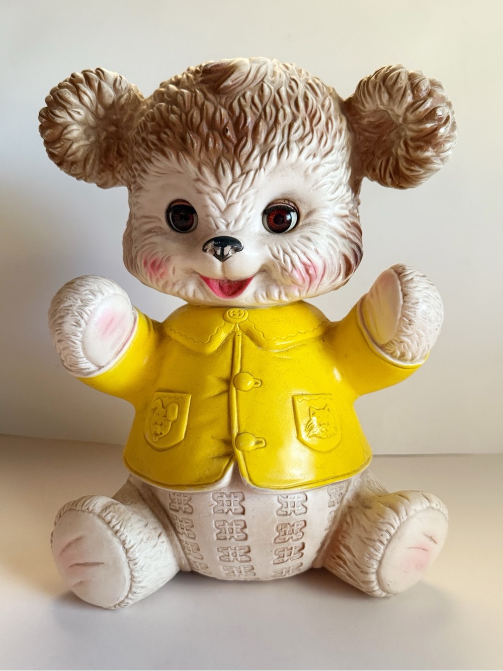 VINTAGE  Edward  Mobley Rubber Teddy Bear Squeaky Toy Sleep Eyes 1962